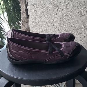 Clarks privo purple sporty leather ballet flats size 7